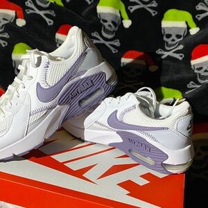Nike White Sneakers with Lavender Accents